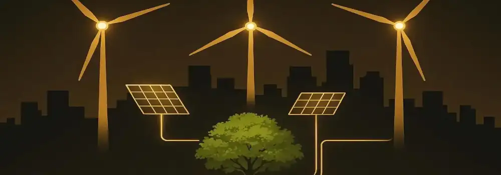 Visualisierung des grünen Wandels Energiewende und Erneuerbare Energien